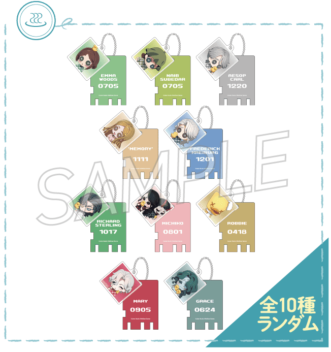 トレーディング銭湯錠風キーホルダー(ミニキャラver.)全10種ランダム