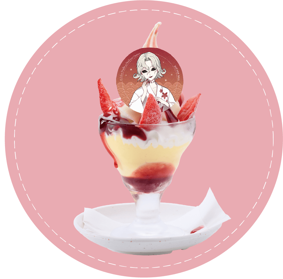 血が滴るいちごのパフェ