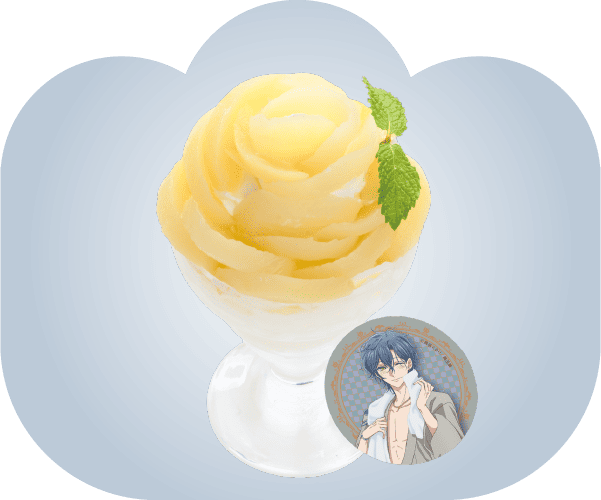 白桃のローズパフェ