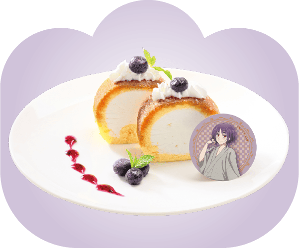 じゃりじゃりロールケーキ(ブルーベリートッピング)