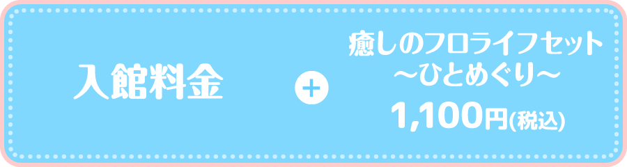 入館料金 + 癒しのフロライフセット〜ひとめぐり〜 1,100円(税込) 