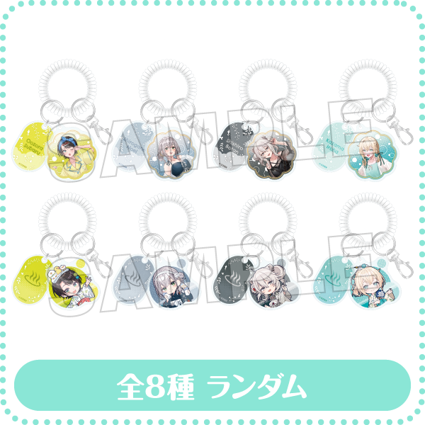 トレーディングぐるぐるロッカーキー風キーホルダー ルームウェアver./ミニキャラver. 全8種ランダム